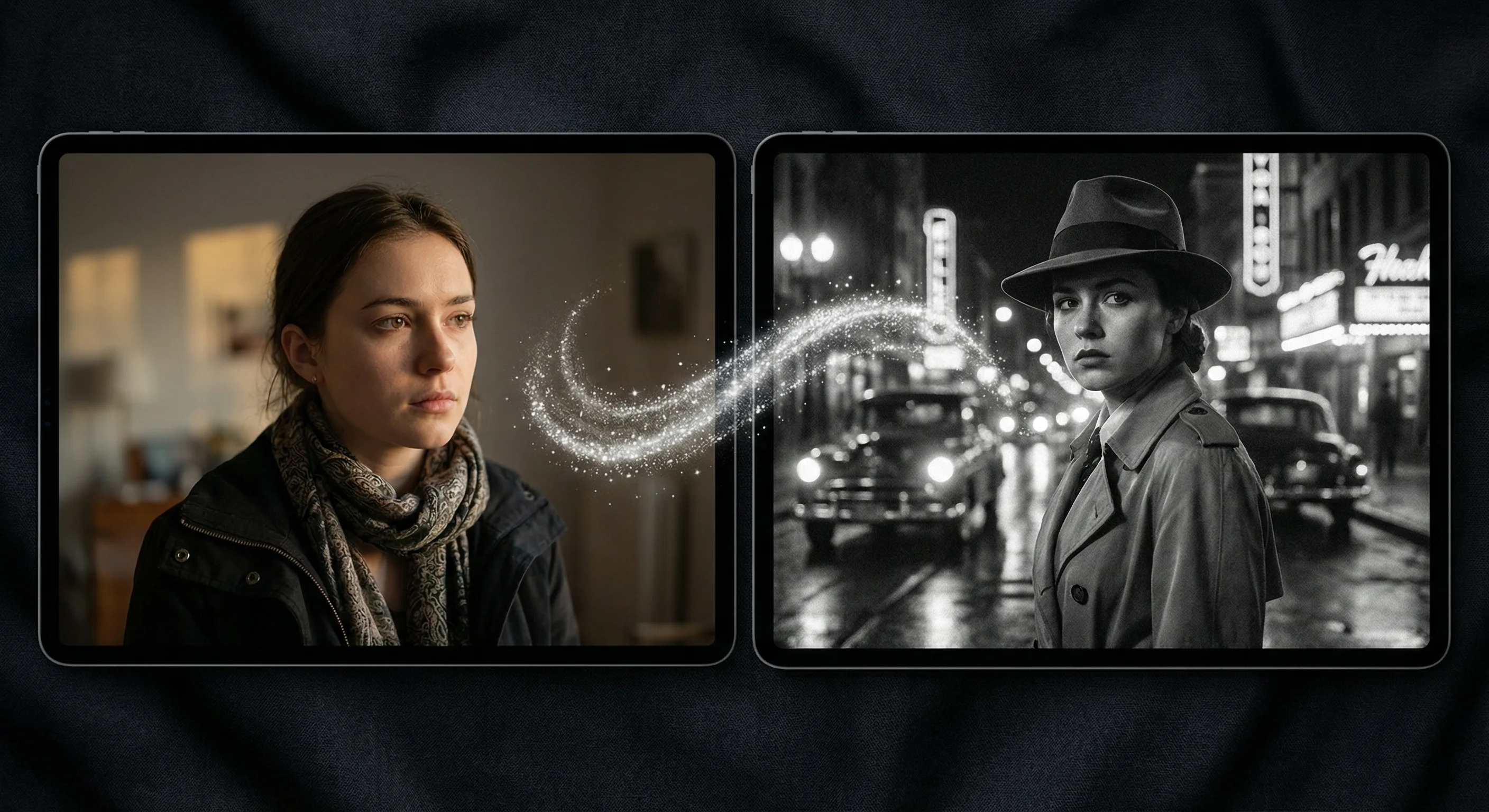 Film noir IA - photobooth cinématique